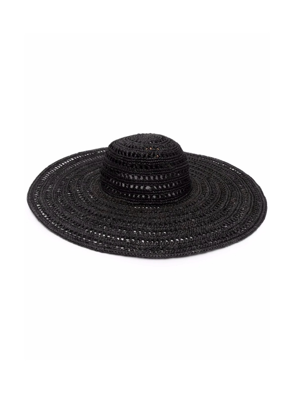 Ibeliv Wide Brim Black Crochet Sun Hat